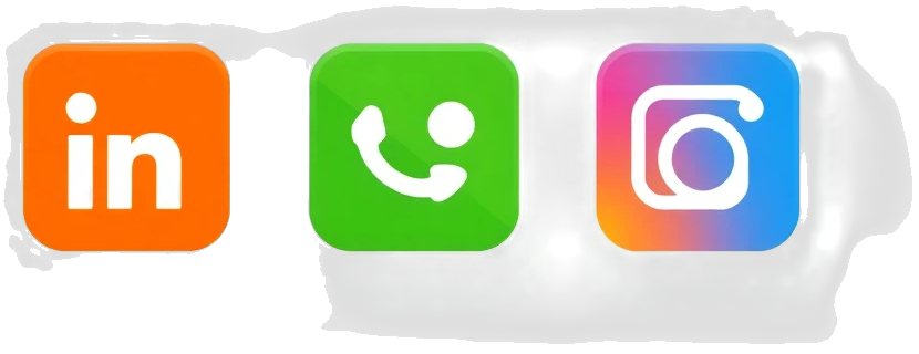 Ícones de Redes Sociais: LinkedIn, Facebook, Instagram